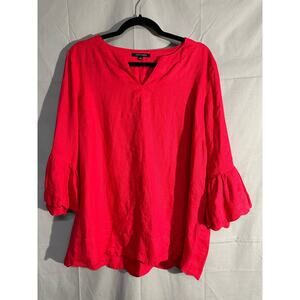 John Mark Bright Red V-Neck Tunic